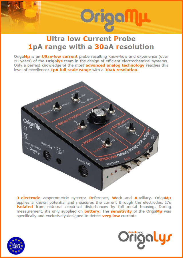 Leaflet of the OrigaMµ Ultra Low Current Probe