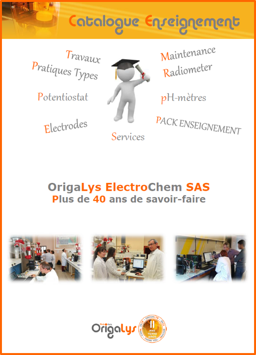 Catalogue d'enseignement de travaux et mesure électrochimiques